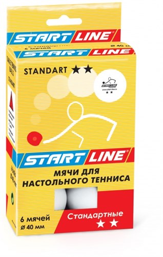 Мячи белые 6 шт Start Line Standart 2* - фото 47081