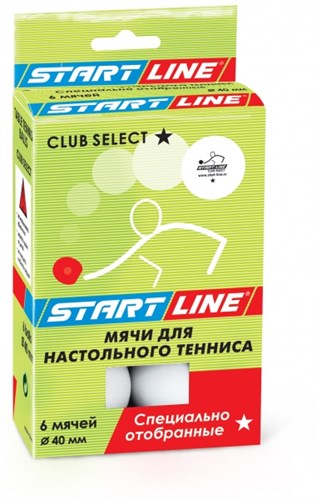 Мячи (6 мячей в упаковке, белые) Start Line Club Select 1* - фото 47227