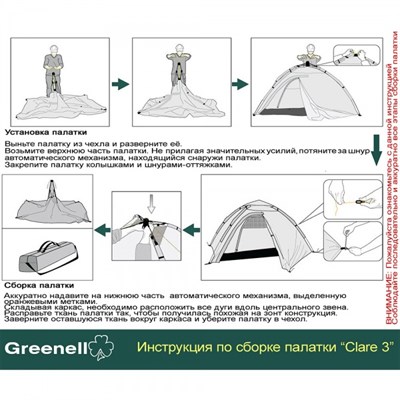 Палатка с автоматическим каркасом Greenell Клер 3 v.2 - фото 51701