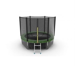 Батут с внешней сеткой и лестницей Evo Jump External 8ft (Green) + нижняя сеть - фото 84966