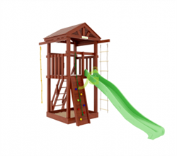 Детская деревянная площадка IgraGrad "Панда Фани tower" скалодром для дачи - фото 88755