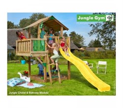 Детский городок Jungle Gym Chalet + Swing + Balcony + Rock Module - фото 89593