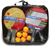 Набор для игры в настольный теннис Start Line 4 Ракетки Level 200, 6 Мячей Club Select, сетка с креплением