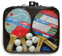 Набор для игры в настольный теннис Start Line 4 Ракетки Level 100, 6 Мячей Club Select, сетка с креплением