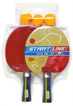 Набор для игры в настольный теннис Start Line 2 Ракетки Level 200, 3 Мяча Club Select