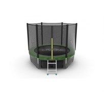 Батут с внешней сеткой и лестницей Evo Jump External 8ft (Green) + нижняя сеть