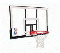 Баскетбольный мобильный щит Spalding 44" NBA Combo Polycarbonate
